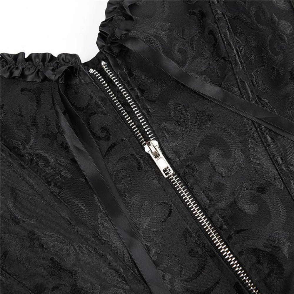 مشد خصر جاكار بسحاب ورباطات، م - مراجعة Boning Corset Steel وسعره