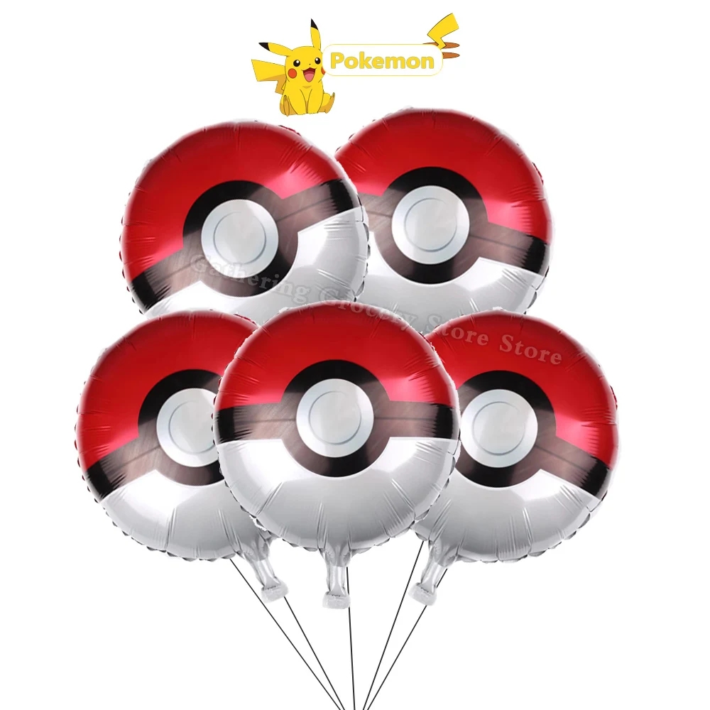 5 قطع بالونات ألمنيوم لطيفة عل - مراجعة Pokeball Cosplay Prop وسعره