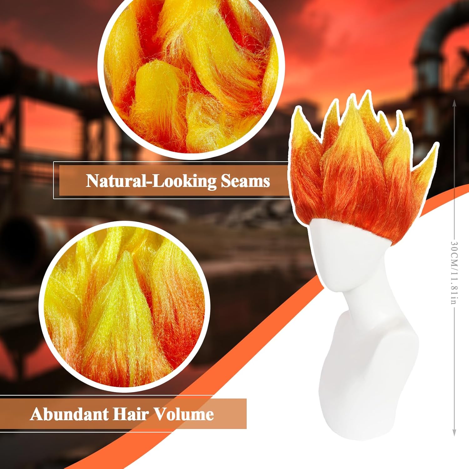 باروكة شعر مستعار بتصميم اللهب - مراجعة Cosplay Flame Prop وسعره