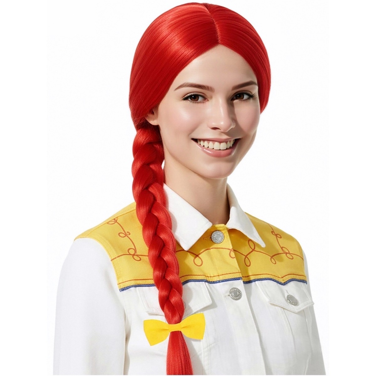 شعر مستعار أحمر ساطع بطول 61 س - مراجعة Cosplay Prop Bow وسعره