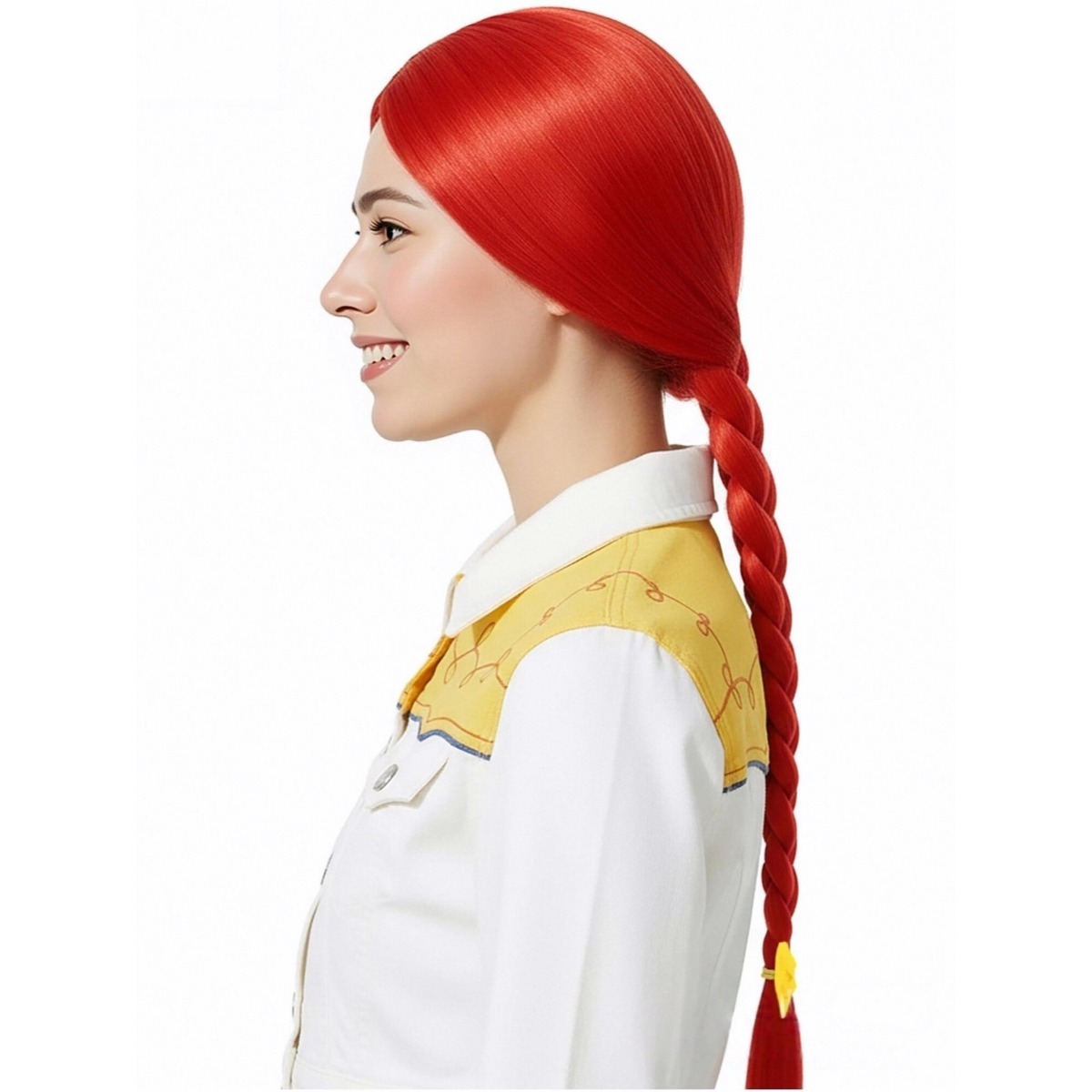 شعر مستعار أحمر ساطع بطول 61 س - مراجعة Cosplay Prop Bow وسعره